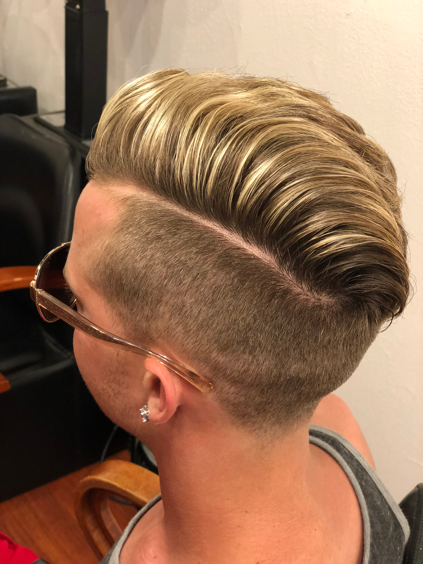 Men's textured pompadour with undercut