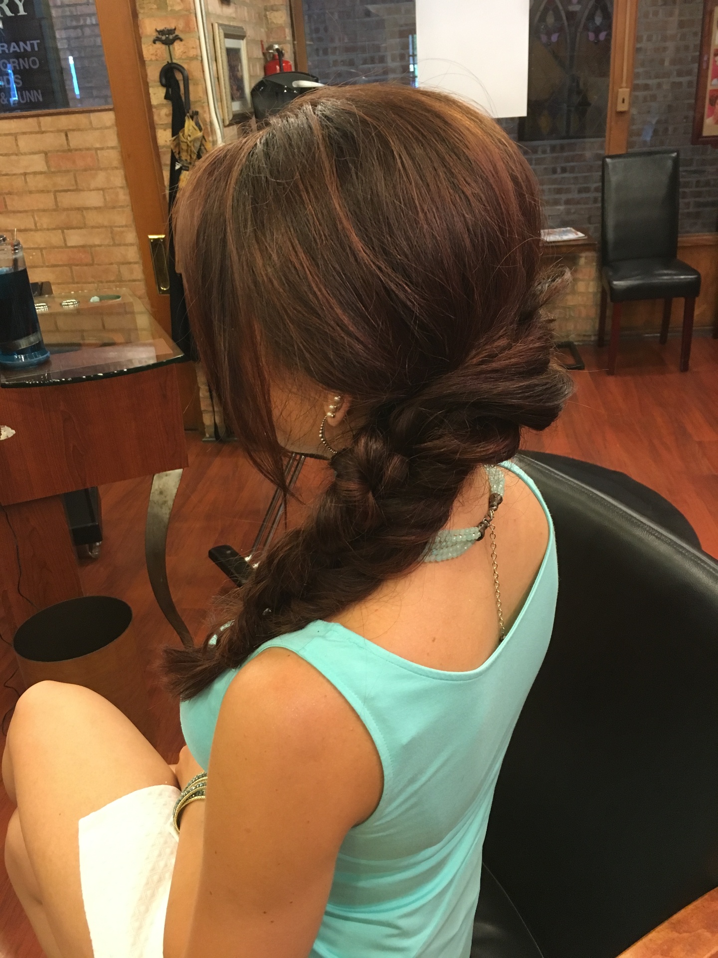 Bridal side braid with soft waves