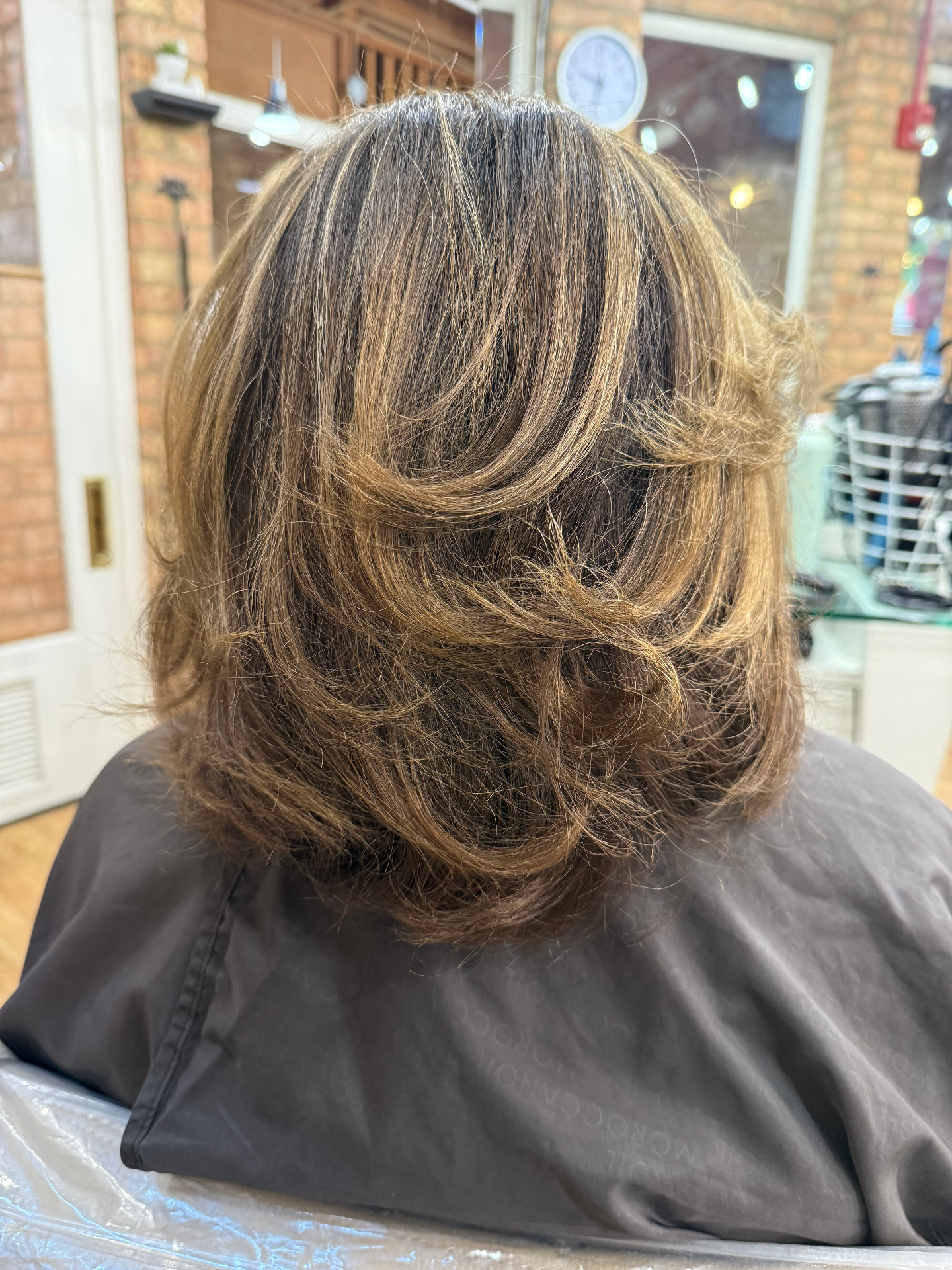 Tousled layered cut with highlights